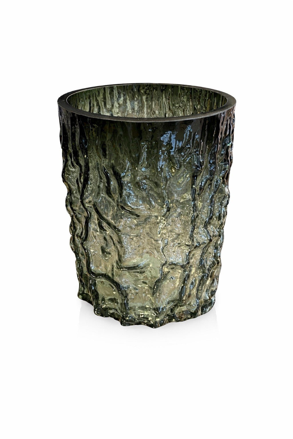 Kaheku Glaswindlicht Favre NEU Strukturiert Grau 20cm Hoch Rund