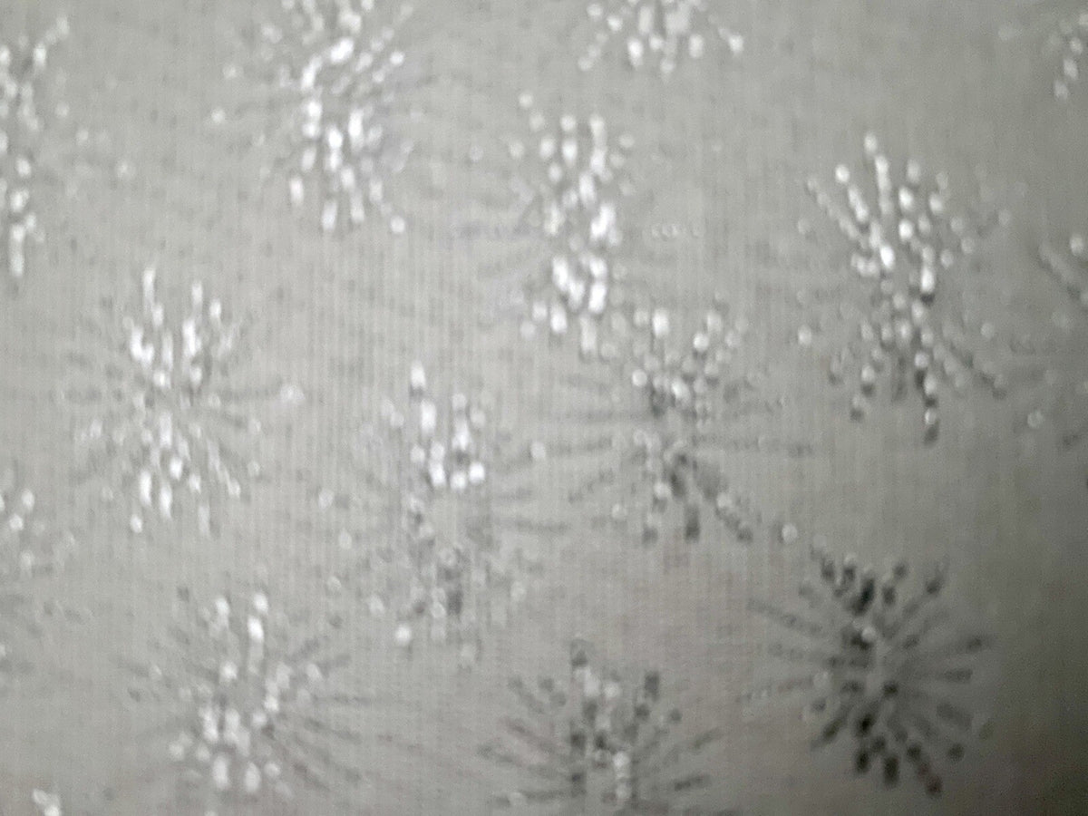 Apelt Jaquard Weihnachts-Tischband Sterne Weiß Silber 24x175cm