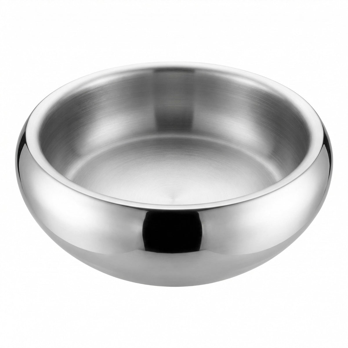 Fink Edelstahl Schale APOLLO Neu doppelwandig Rund Silber Glanz- Matt 37 cm Rund