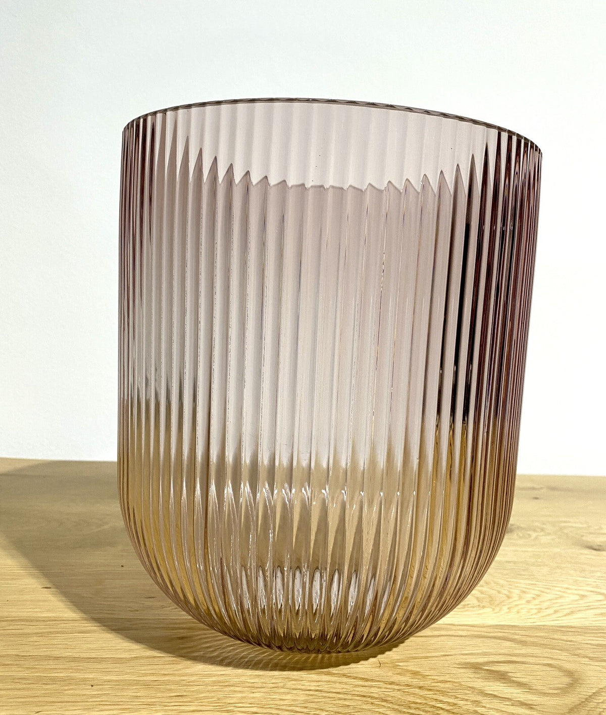 Kaheku modernes Glas Windlicht Relax NEU Strukturmuster Rosa 24 cm Hoch