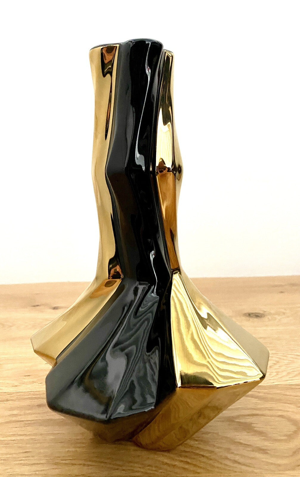 Gilde Dreamlight Keramik Vase NEU Schwarz Gold 25cm Hoch