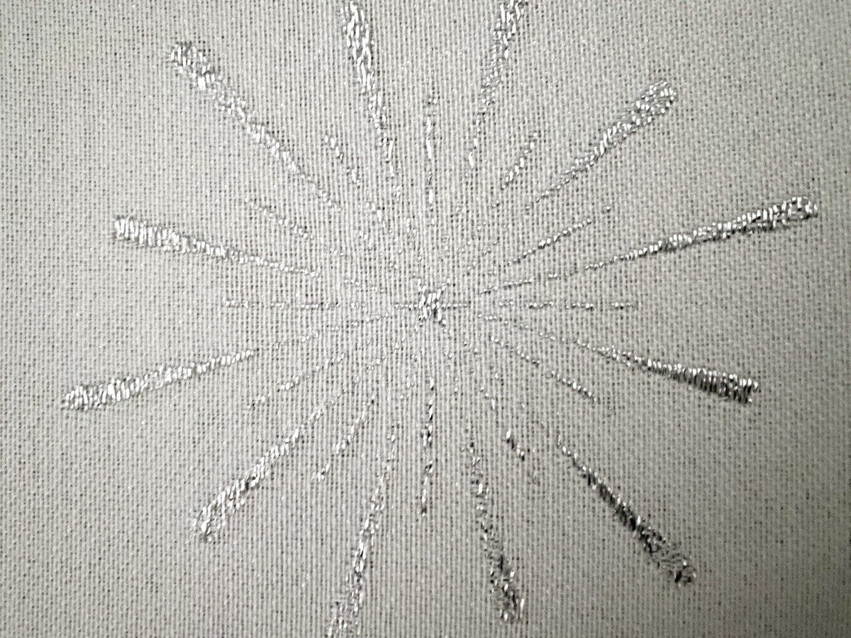 Apelt Jaquard Weihnachts-Tischband Sterne Weiß Silber 21x175cm