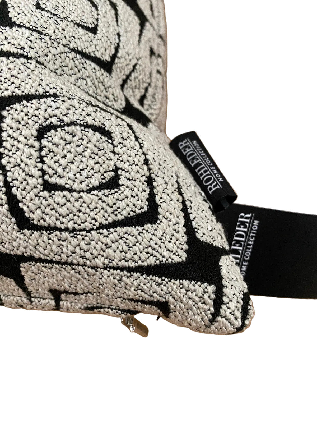 Rohleder moderne Jaquard Kissenhülle "Turtle" NEU Schwarz Creme 50 x 40 cm