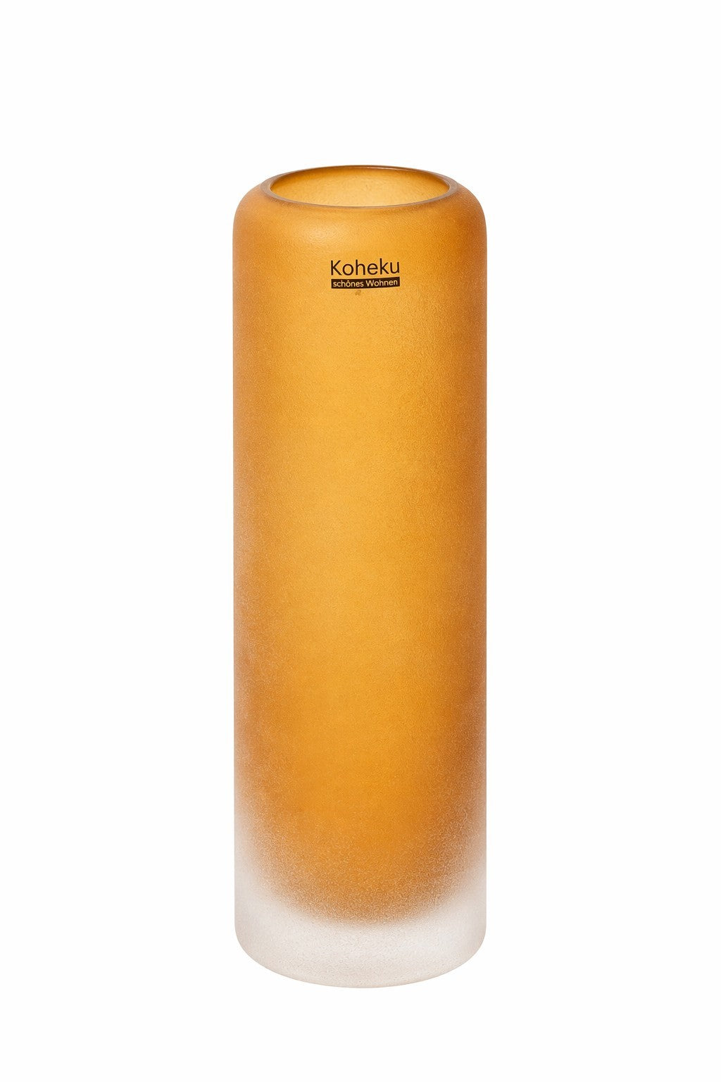 Kaheku Glasvase OPINO Neu Amber Matt Zylinderform 25cm Hoch 7,5cm Rund
