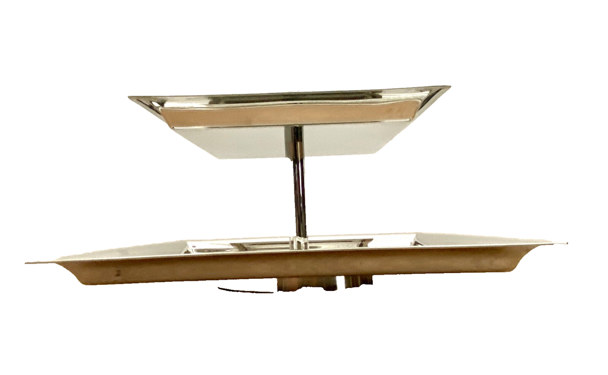 Fink Moderne Edelstahl 3er Etagere NAGANO NEU Gehämmert 44 cm Hoch