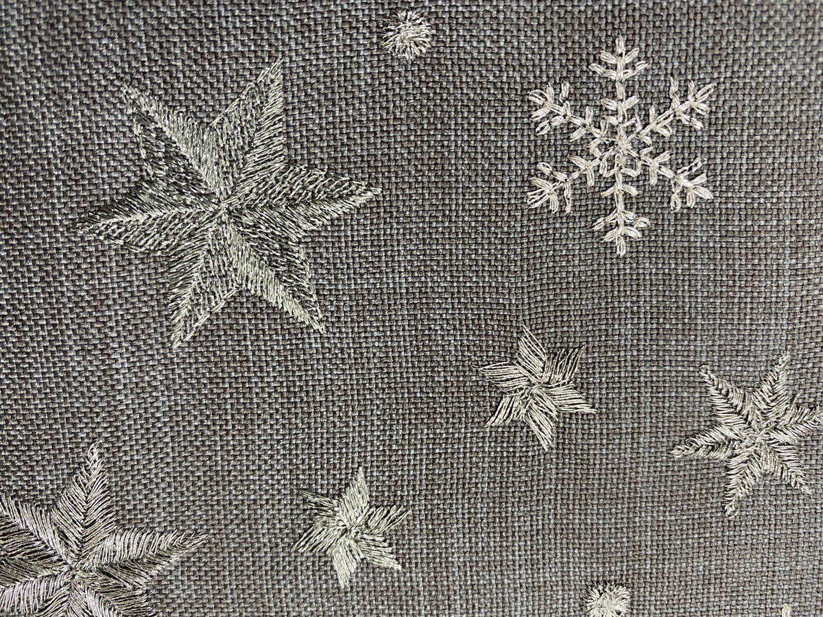 Sander Weihnachts-Tischband STARFLAKE Bestickt Anthrazit Silber 25x160cm
