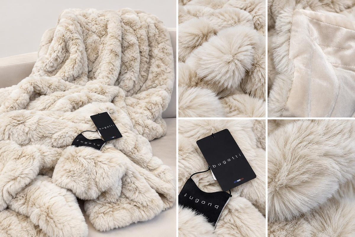 Bugatti Kunstfelldecke - Teddyfell-Optik Creme 150 x 200 cm