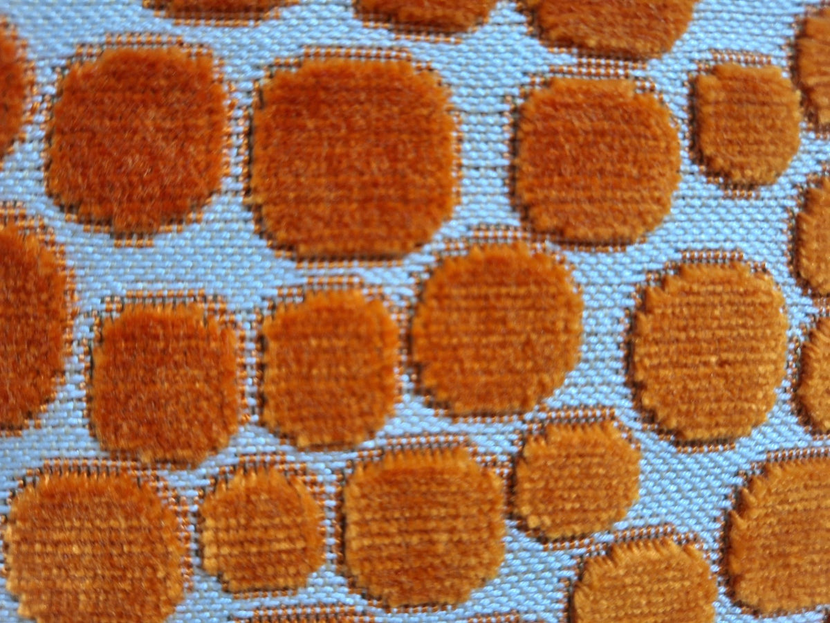 Sprügel Moderne Velour Kissenhülle NEU Punkte Natur Orange 45x 45 cm
