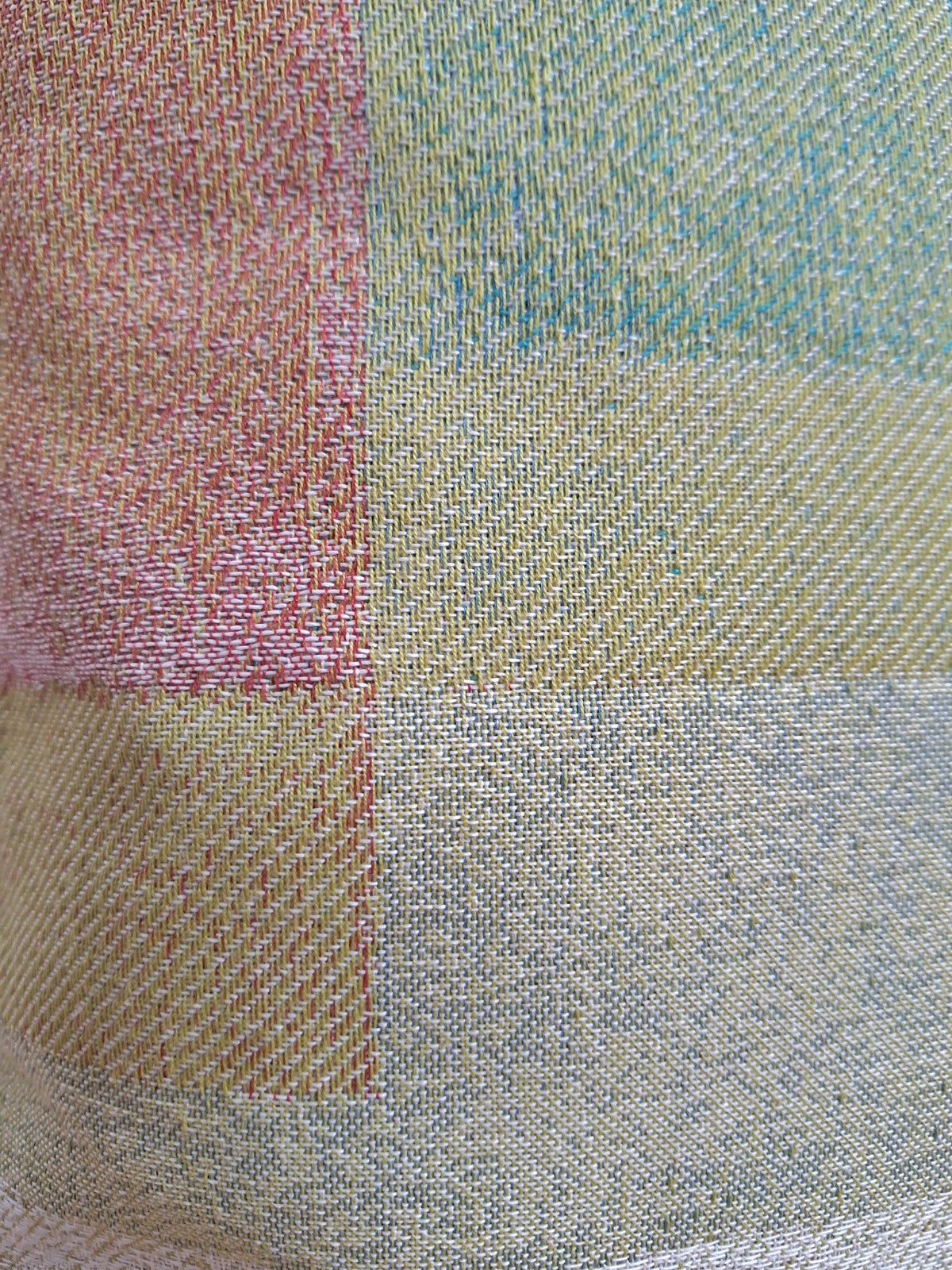 Sander Jaquard Kissenhülle AUGUSTE NEU Grafisch Türkis Limone Lachs 50x50 cm