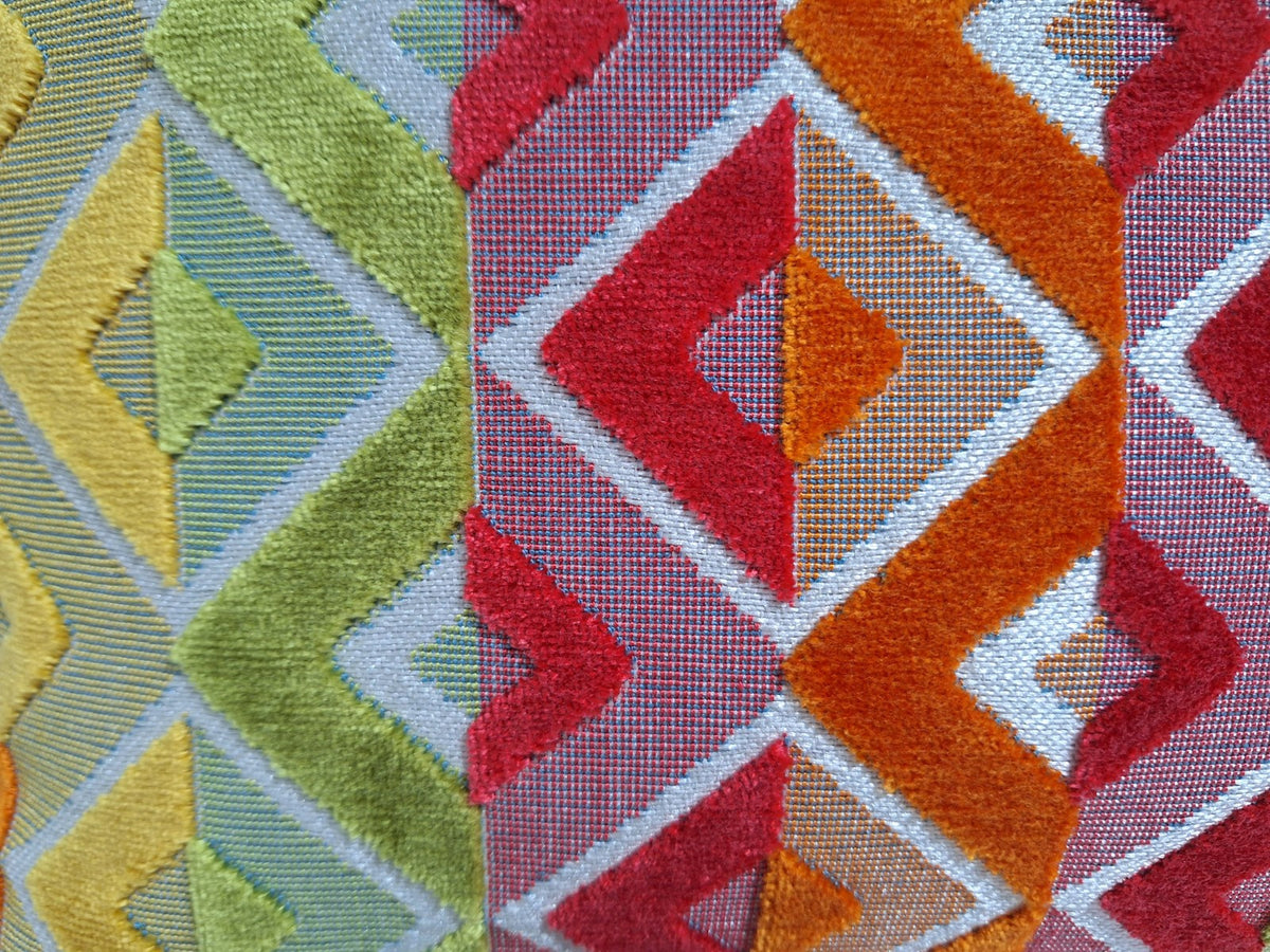 Sprügel Moderne Velour Kissenhülle NEU Raute Pink Orange Gelb 45x 45 cm