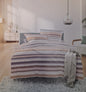 Irisette Mako-Satin Bettwäsche NEU Streifen Grau Beere Rost 135x200 cm