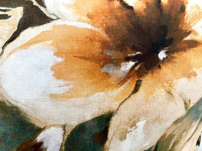 Sprügel moderne Kissenhülle NEU Digitaldruck Blütendesign Braun Lachs 50x50 cm