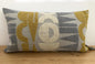 Rohleder moderne Jaquard Wende-Kissenhülle RUNE SUN NEU Gelb Creme Grau 60x35 cm