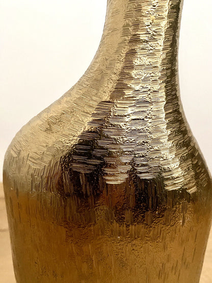Kaheku moderne Metall Vase ABIUS NEU Strukturiert Gold 39 cm Hoch
