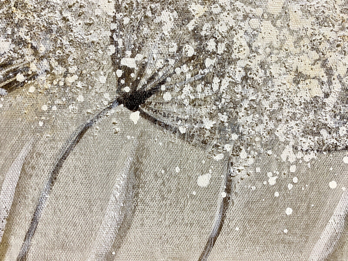 Casablanca Gemälde Pusteblume NEU Grau Creme Natur 30x30cm