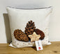 Sprügel Weihnachts-Kissenhülle bedruckt NEU Zapfen Creme Braun 45x45cm