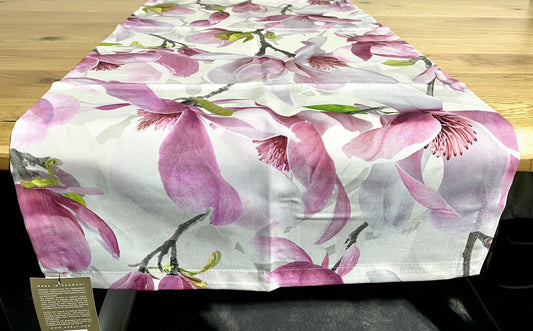 Apelt  Tischläufer Magnolie NEU Digitaldruck Ecru Rosa Grün 48x140cm
