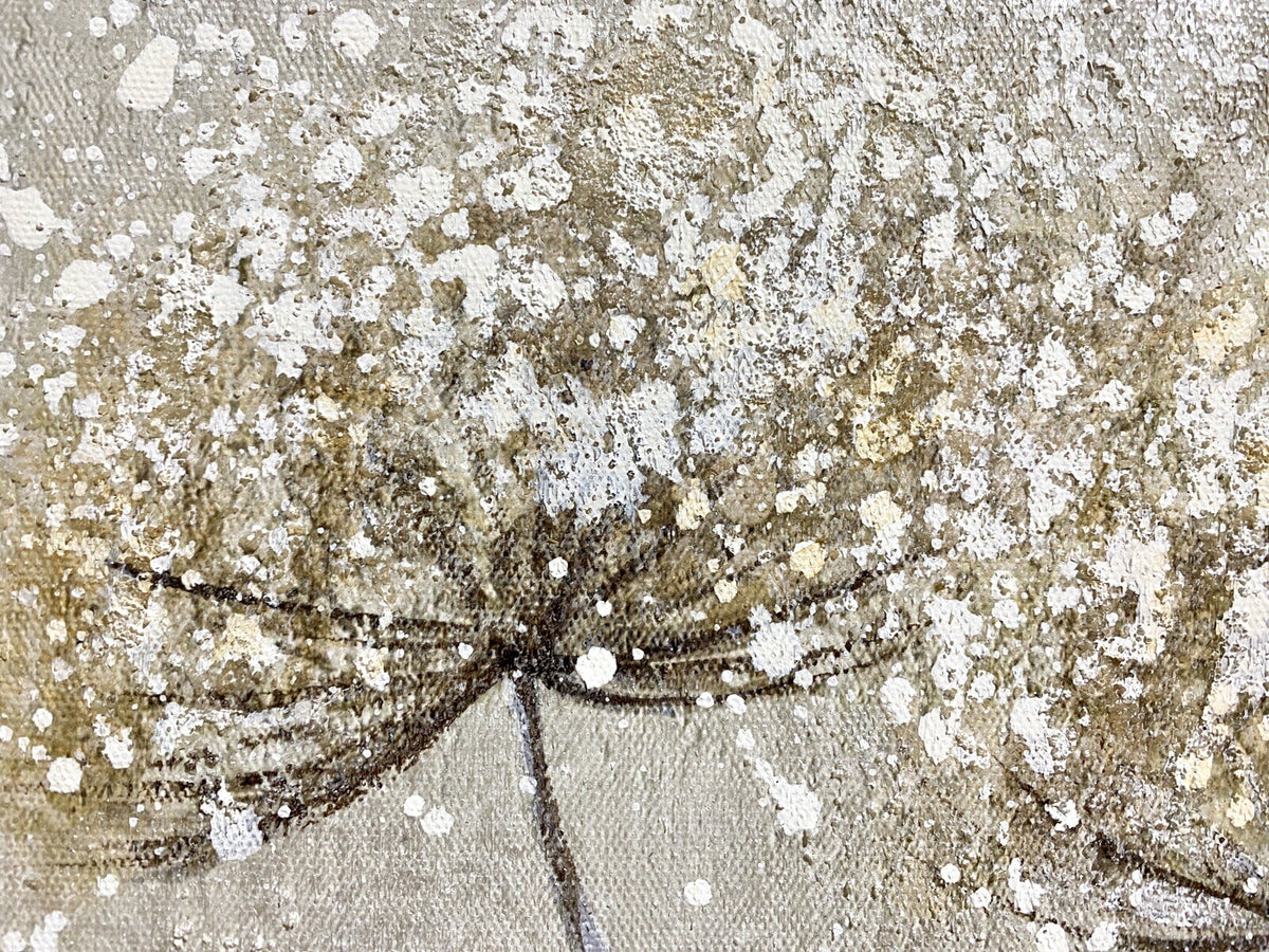 Casablanca Gemälde Pusteblume NEU Grau Creme Natur 30x30cm