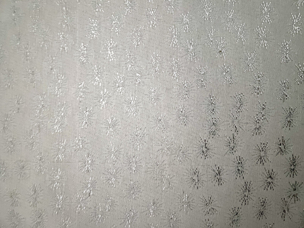 Apelt Jaquard Weihnachts-Tischband Sterne Weiß Silber  24x175cm