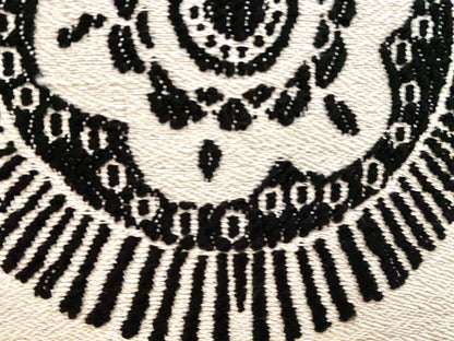 Rohleder moderne Jaquard Kissenhülle MANDALA NEU Creme Schwarz 45x45cm
