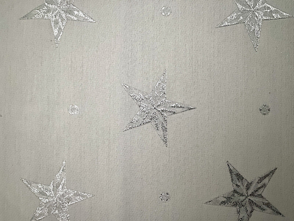 Apelt Jaquard Weihnachts-Tischband Sterne Weiß Silber  24x175 cm