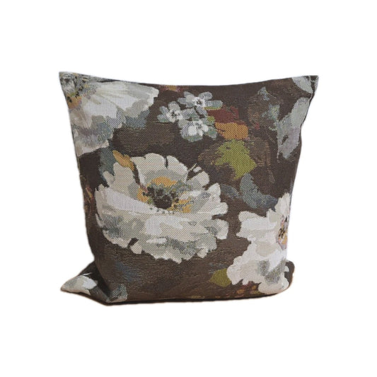 Sander Blumen Kissenhülle CLAUDE NEU Gewebt Braun Creme 50x50cm
