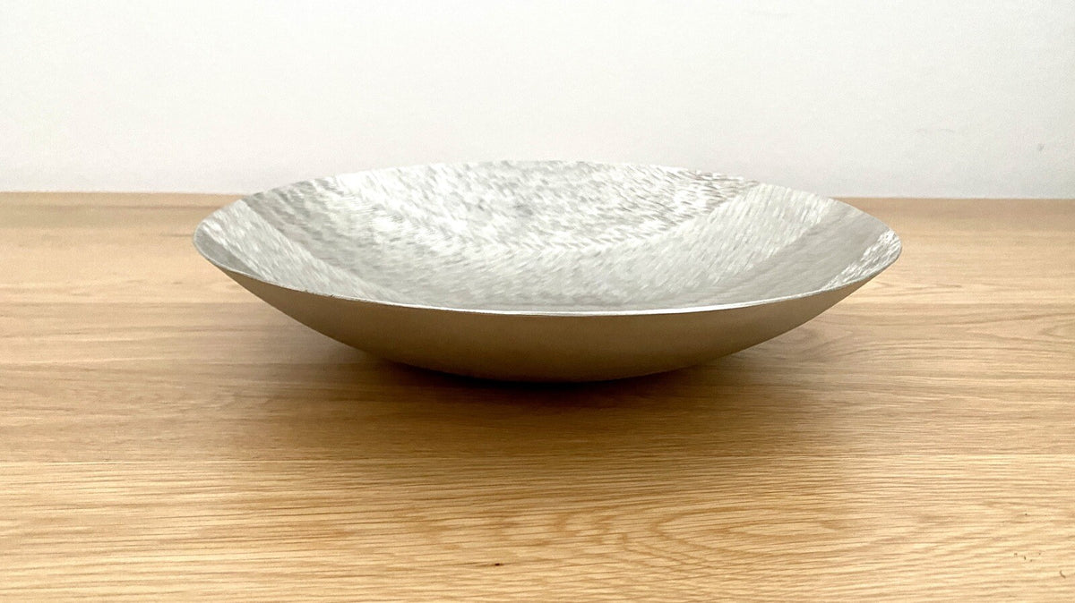 Casablanca moderne Aluminium Schale SINAR NEU Strukturiert Silber 32cm Rund