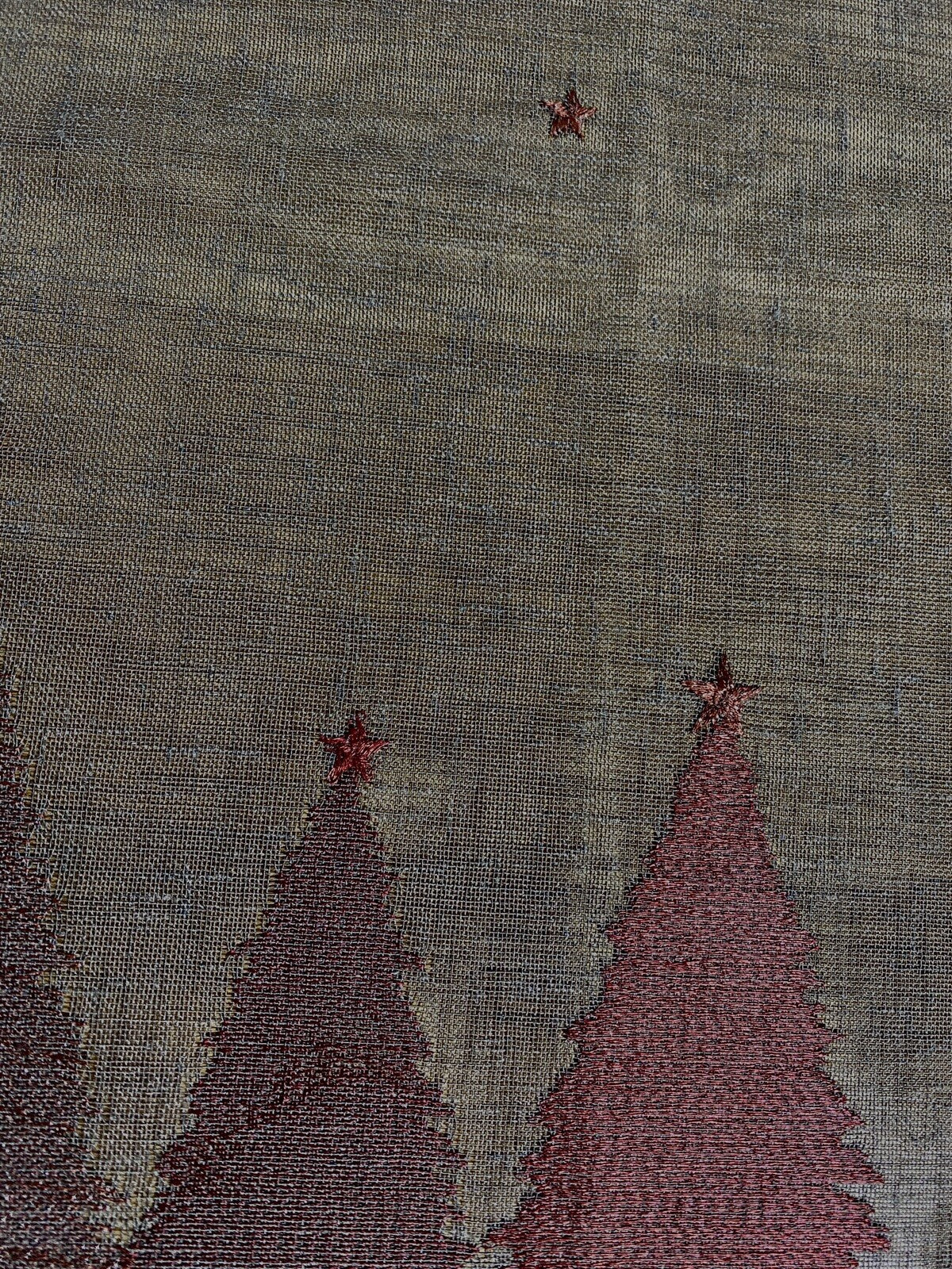 Sander Weihnachts-Läufer Halbtransparent TREES OF GOlD Grau Rot 50x140cm