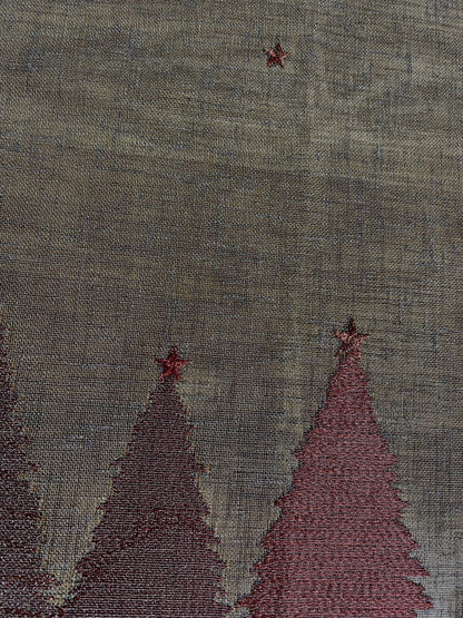 Sander Weihnachts-Läufer Halbtransparent TREES OF GOlD Grau Rot 50x140cm