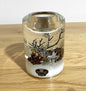Gilde Dreamlight Glas Teelichthalter „Winter Story“NEU Silber Braun Weiß  10,5cm