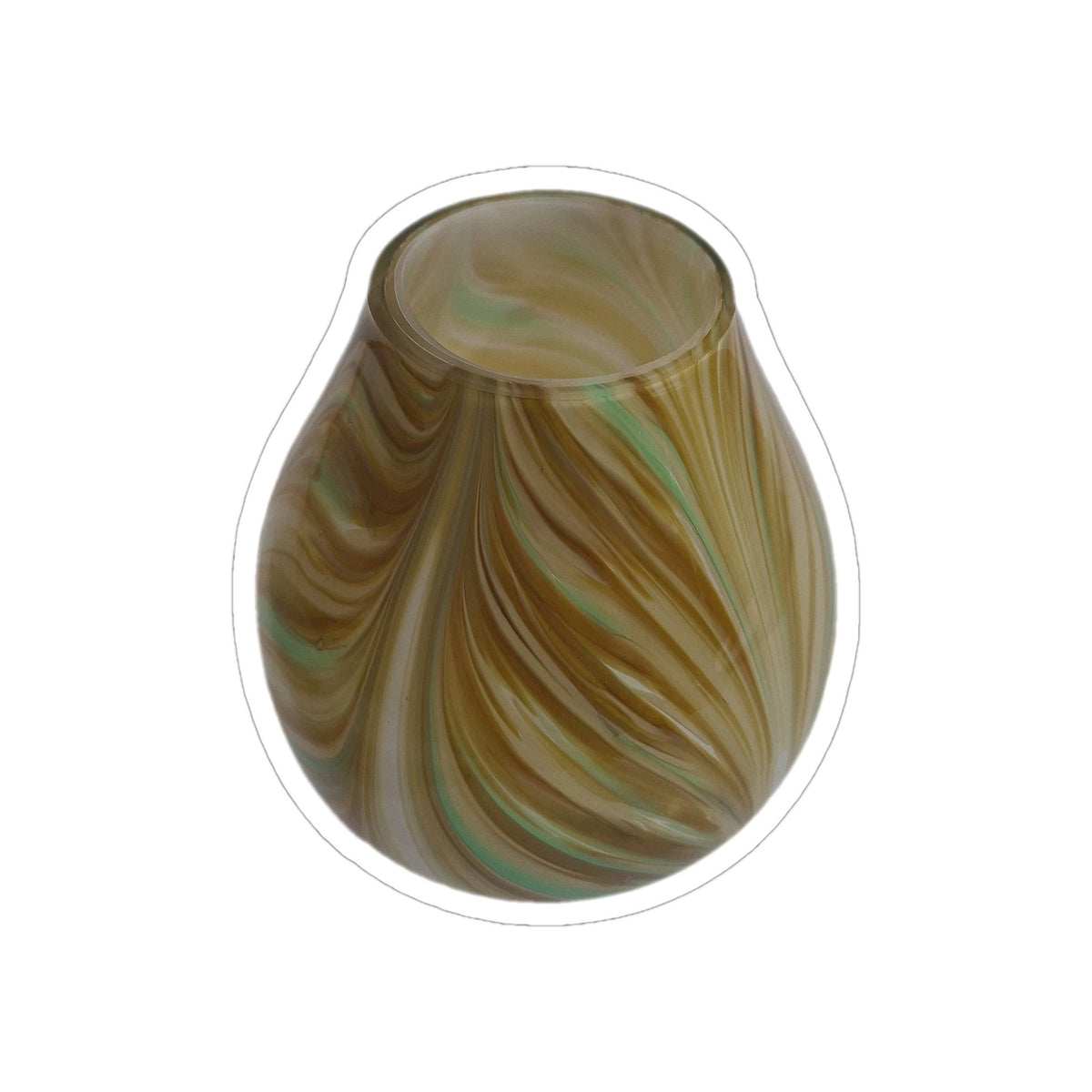 Formano  Glas Vase Stripes NEU Gelb Senf Grün 17,5 cm Hoch
