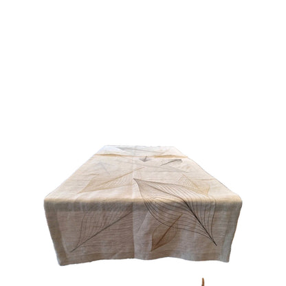 Sander Leinentischläufer Conway NEU Blattstickerei Sand Grau Braun Mais 50x150cm