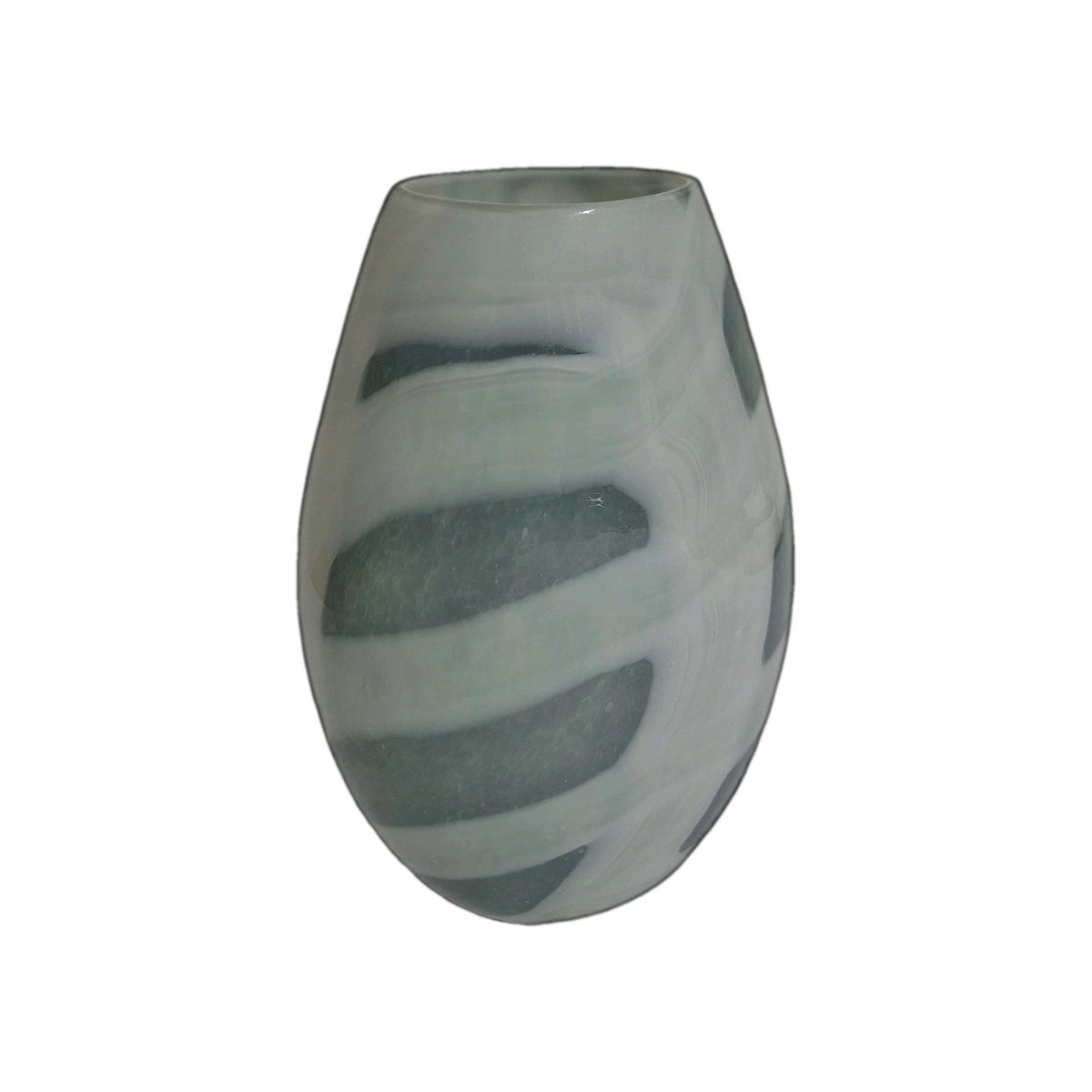 Mossapour Glas Vase KARO Neu Salbei 27cm Hoch