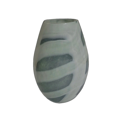 Mossapour Glas Vase KARO Neu Salbei 27cm Hoch