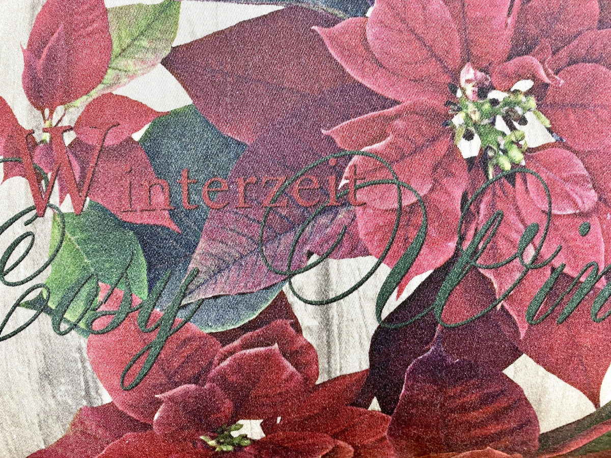 Apelt Weihnachts-Kissen Gefüllt Weihnachtsstern Natur Rot Grün 35x45cm