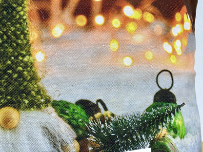 Sprügel Weihnachts-Kissenhülle bedruckt NEU Wichtel Grau Grün Braun 45x45cm