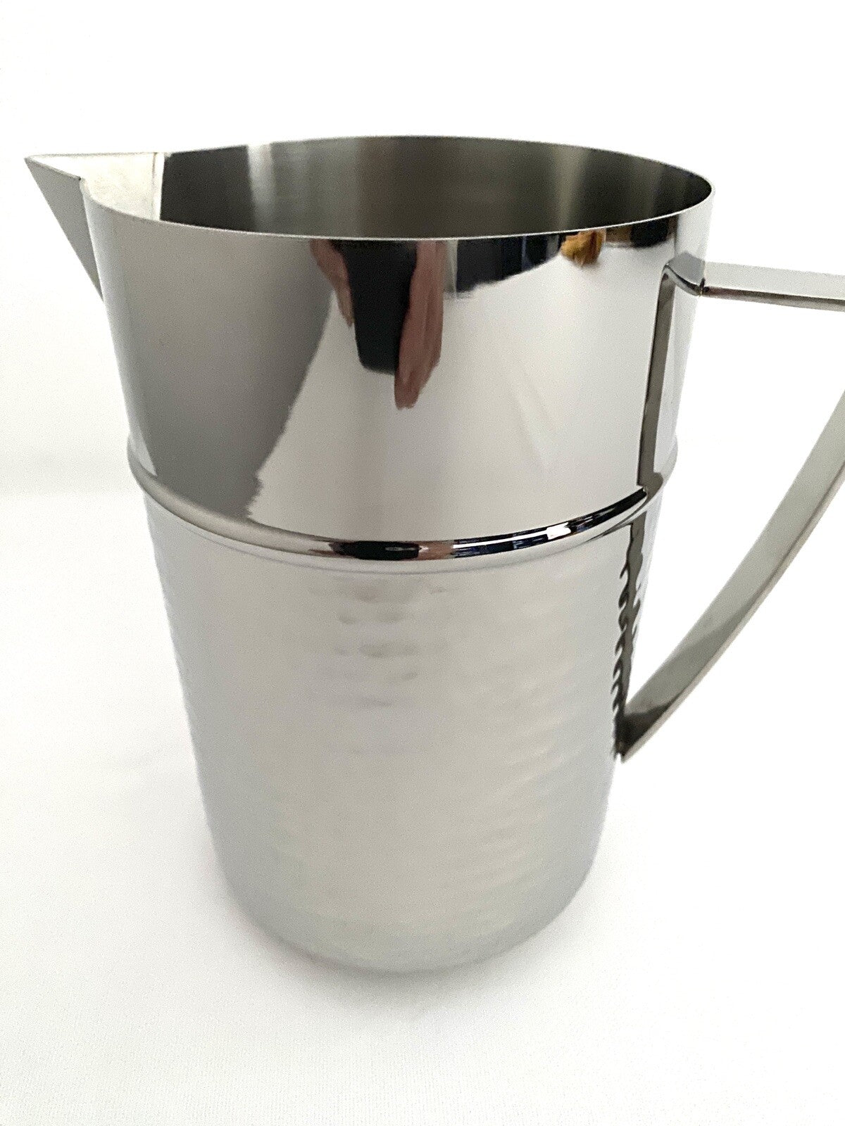 Fink  moderner Edelstahl Krug NASSAU NEU Gehämmert 17 cm Hoch