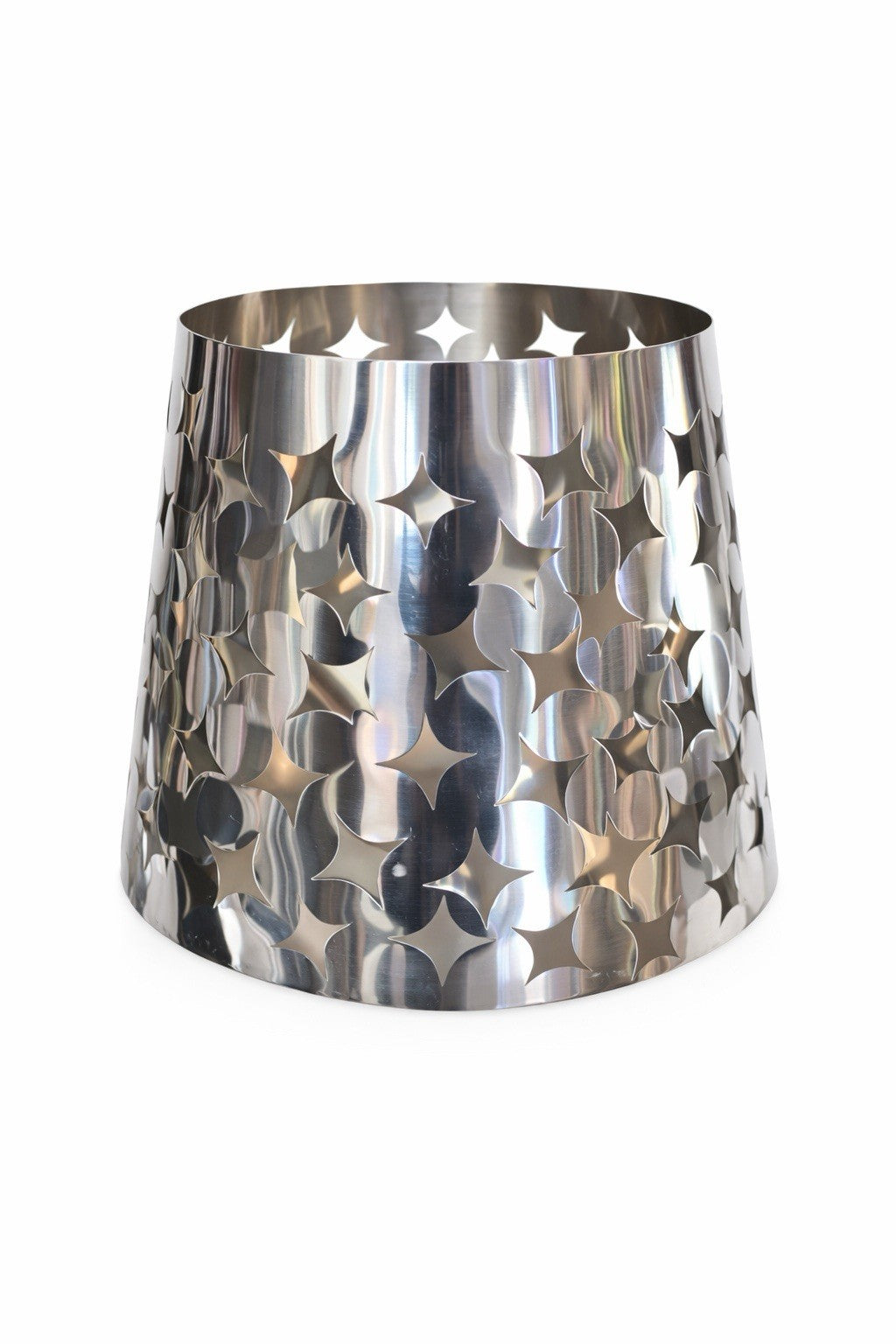 Fink Edelstahl Windlicht LUMA Neu Rauten Design Silber 30 cm Hoch