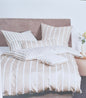 Janine Moderne Mako-Satin Wende Bettwäsche NEU Streifen Weiß Beige 155x220cm