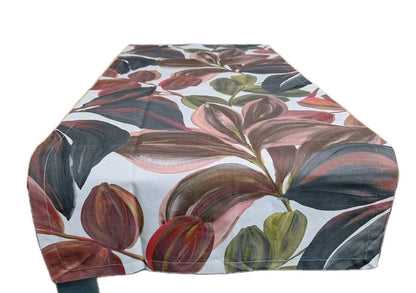 Sander moderner Tischläufer Tikal NEU Blätter Rose Grün Grau 50x140cm