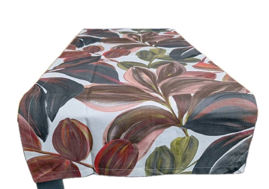 Sander moderner Tischläufer Tikal NEU Blätter Rose Grün Grau 50x140cm
