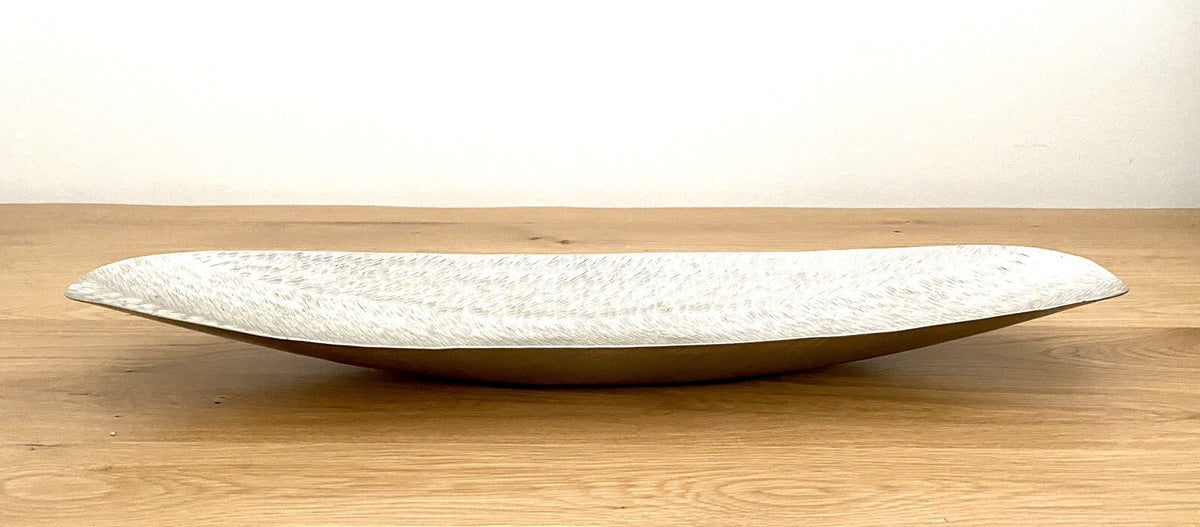 Casablanca moderne Aluminium Schale SINAR NEU Strukturiert Silber 68 cm Lang