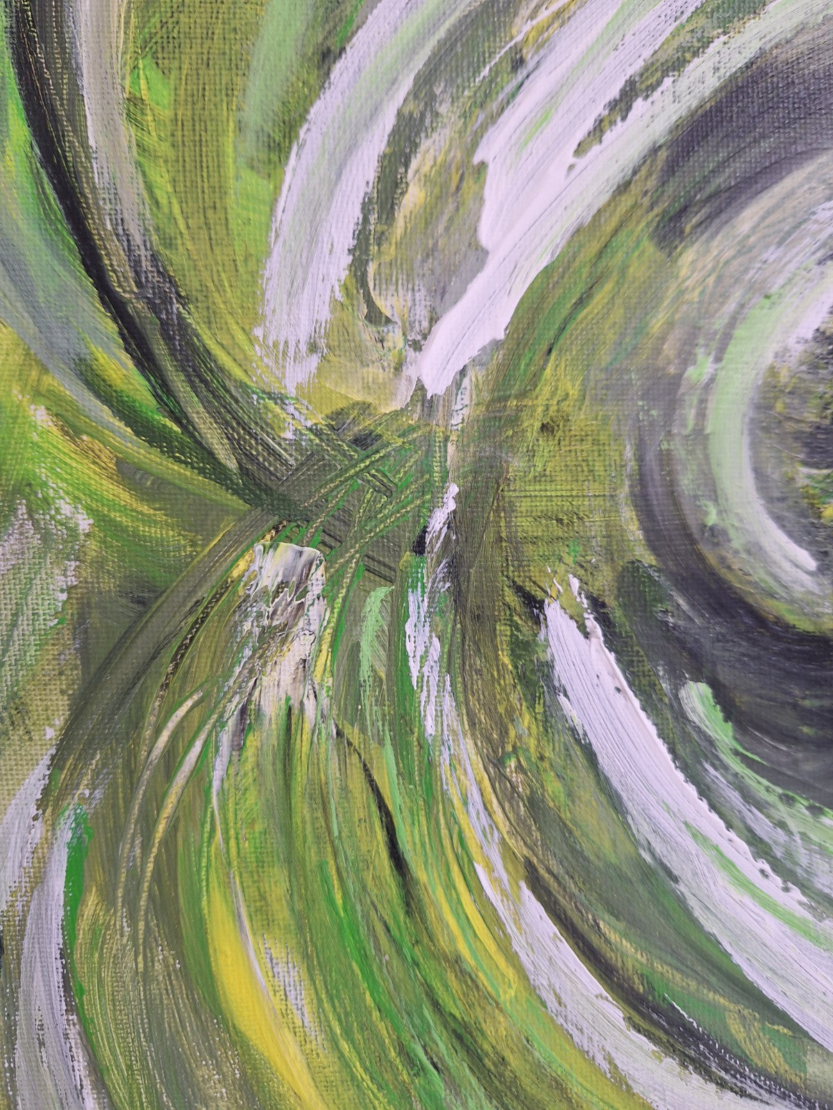 Gemälde Deko Art NEU Grün  Maigrün Gelb Weiß 40x40 cm