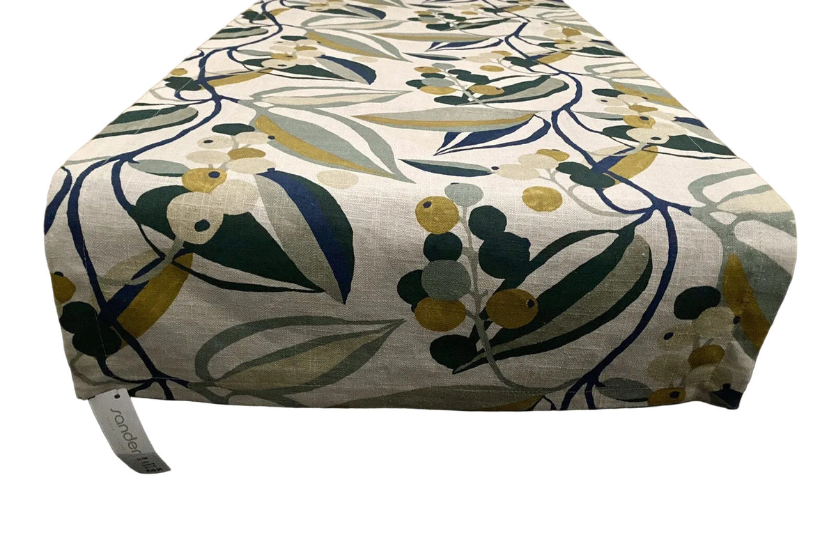 Sander chicer Tischläufer ELENOR NEU Bedruckt Senf Jade Blau Natur 50x140 cm