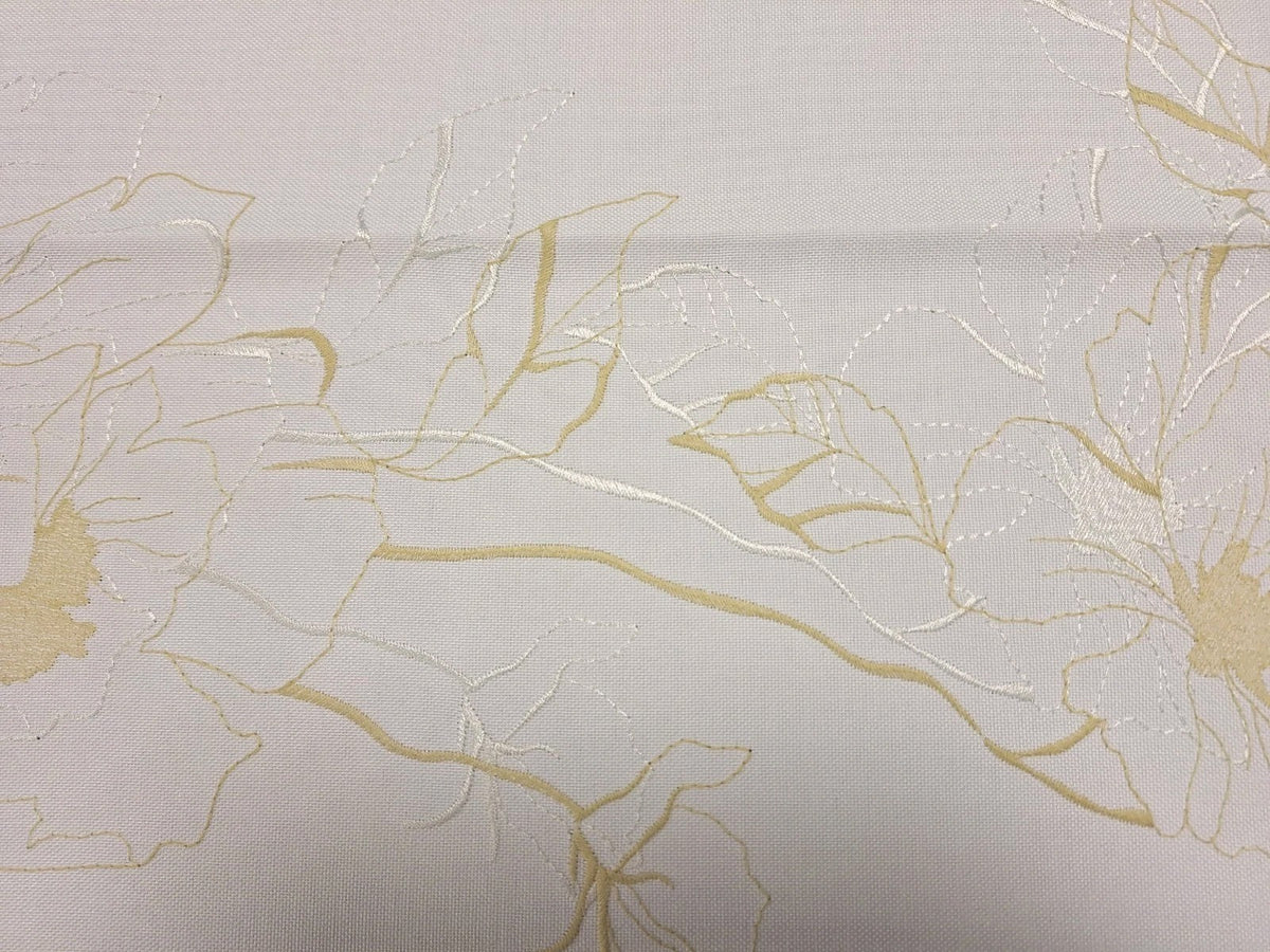 Sander moderner Tischläufer MILA NEU Blüten bestickt  Ecru Mais 50x150 cm