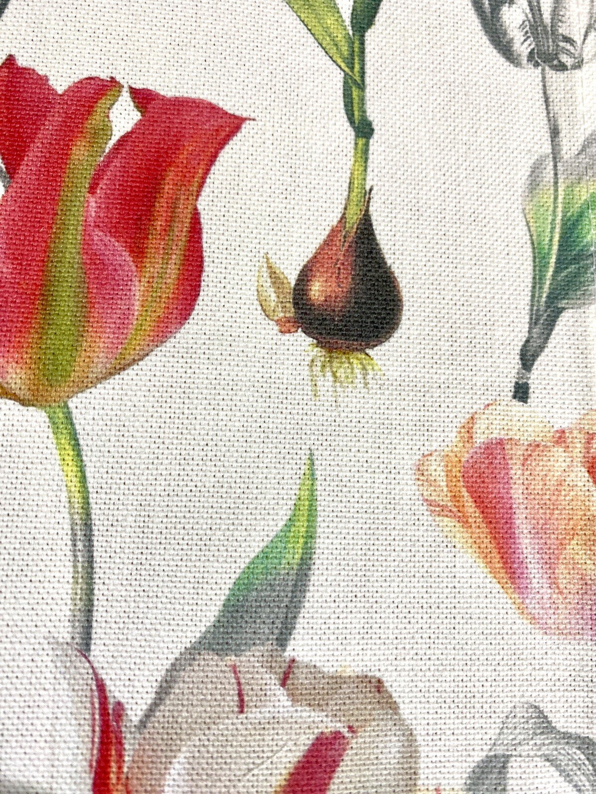 Apelt Frühlings-Tischband Tulpen NEU Digitaldruck Creme Mehrfarbig 25x175 cm