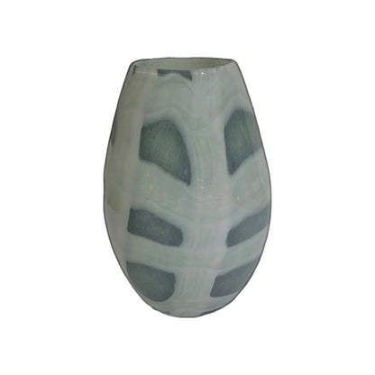 Mossapour Glas Vase KARO Neu Salbei 27cm Hoch