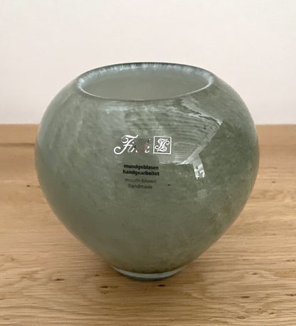 Fink  moderne Glas Vase LESLY NEU Salbei 14 cm Hoch