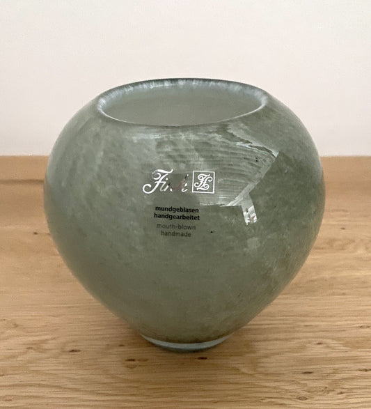 Fink  moderne Glas Vase LESLY NEU Salbei 14 cm Hoch