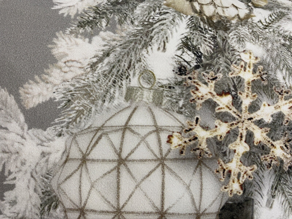 Apelt Weihnachts- Kissenhülle Kugeln Zapfen Grau Weiß Gold 49x49cm